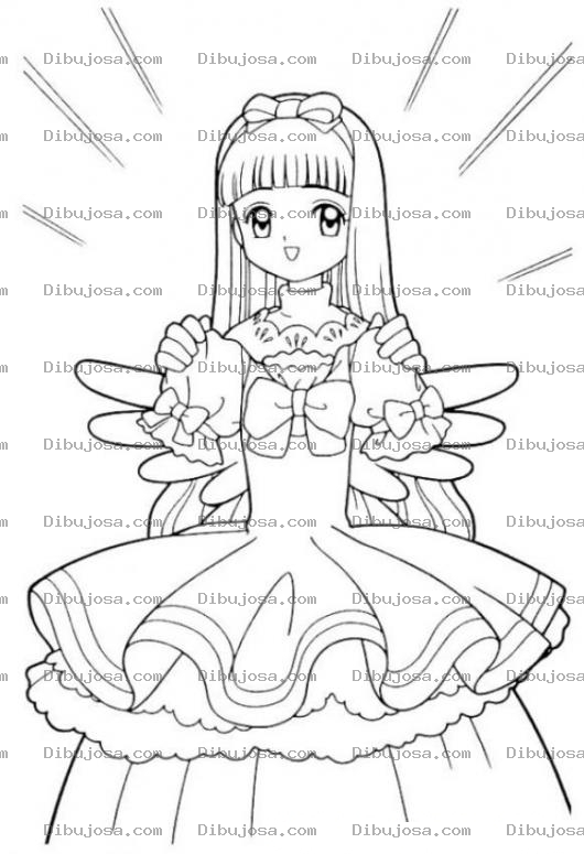Dibujo para colorear Dibujo De Una Linda Quinceanera Con Un Vestido De Quinceanos Para Pintar Y Colorear