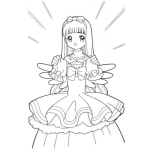 Dibujo para colorear Dibujo De Una Linda Quinceanera Con Un Vestido De Quinceanos Para Pintar Y Colorear