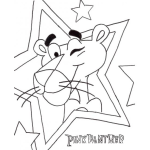 Dibujo para colorear Colorear pantera rosa estrella
