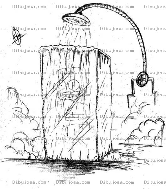 Dibujo para colorear Dibujo De Ducha Fria Con Agua Congelante Para Pintar Y Colorear Hombre Banandose Con Agua Fria