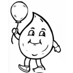 Dibujo para colorear Dibujo De Gotita De Agua Con Un Globito Para Pintar Y Colorear