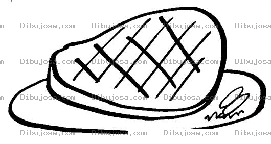 Dibujo para colorear Dibujo De Un Pedazo De Carne Para Pintar Y Colorear