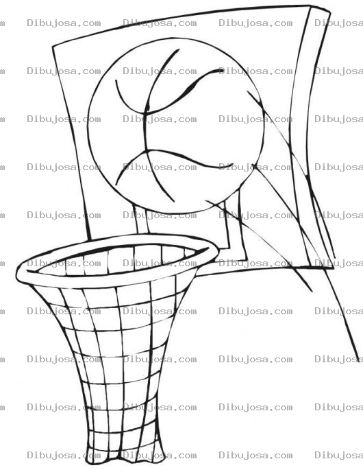 Dibujo para colorear Dibujo De Tablero De Basketball Con Canasta Red Y Pelota Para Colorear Y Pintar
