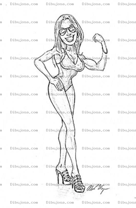 Dibujo para colorear Dibujo De Chica Fitness Para Pintar Y Colorear