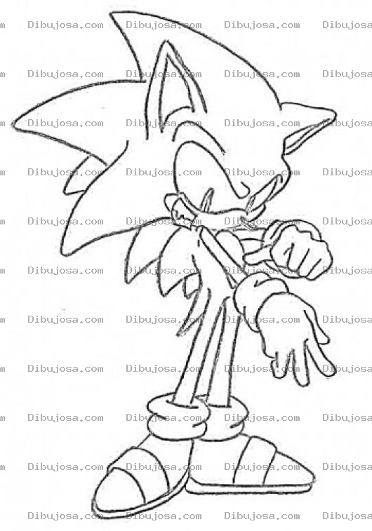 Dibujo para colorear Dibujo De Sonic De Sega Para Pintar Y Colorear