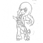 Dibujo para colorear Dibujo De Rubia Cool Con Jeans Para Pintar Y Colorear