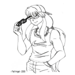 Dibujo para colorear Dibujo De Chica Nike Con Lentes Para Pintar Y Colorear