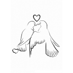 Dibujo para colorear Dibujo De Palomas Enamoradas Para Pintar Y Colorear