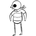 Dibujo para colorear Dibujo De Pollito Con Panuelo En El Cuello Para Pintar Y Colorear