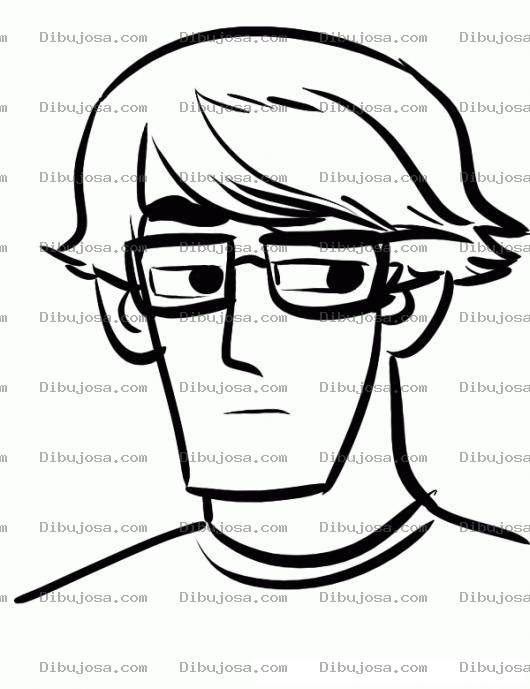 Dibujo para colorear Dibujo De Chico Intelectual Con Lentes Para Pintar Y Colorear