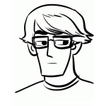 Dibujo para colorear Dibujo De Chico Intelectual Con Lentes Para Pintar Y Colorear