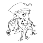 Dibujo para colorear Dibujo De Pirata Con Trenzas Para Pintar Y Colorear