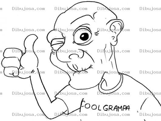 Dibujo para colorear Dibujo De Abuleito Cool Para Pintar Y Colorear A Coolgrampa viejito moderno y buena onda