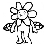 Dibujo para colorear Disfraz De Flor Para Pintar Y Colorear