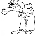 Dibujo para colorear Dibujo Del Lobo De Caperucita Roja Vestido De Abuelita Para Pintar Y Colorear