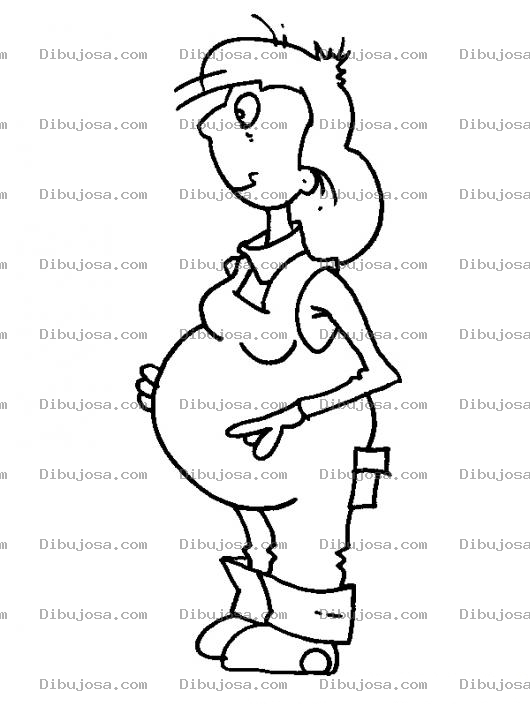 Dibujo para colorear Dibujo De Mujer Embarazada Con Oberol Para Colorear Mujer Prenada Esperando Bebe