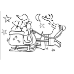 Dibujo para colorear Viejito Pascuero En Trineo Para Pintar Y Colorear