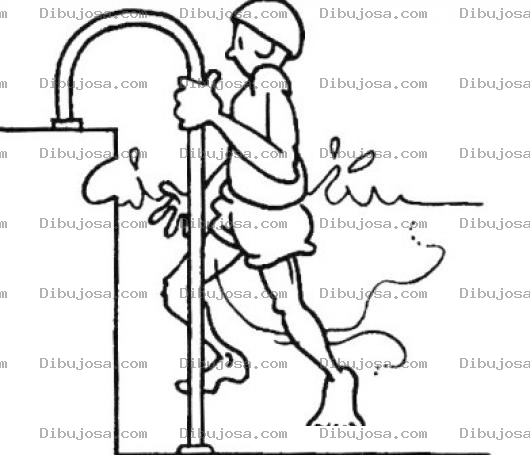Dibujo para colorear Dibujo De Nino Metido En Una Piscina Para Pintar Y Colorear