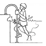 Dibujo para colorear Dibujo De Nino Metido En Una Piscina Para Pintar Y Colorear