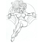 Dibujo para colorear Dibujo De Mujer Sentada En Sofa Para Pintar Y Colorear
