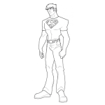 Dibujo para colorear Dibujo De Super Chico Para Pintar Y Colorear A Superboy Con Polera De Superman