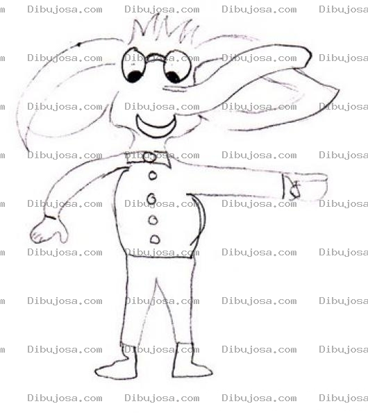 Dibujo para colorear Dibujo De Elefante Con Cuerpo De Hombre Para Colorear
