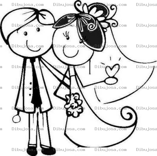 Dibujo para colorear Dibujo De Novios Reciencasados Para Pintar Nuevos Esposos Para Pintar Y Colorear