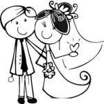 Dibujo para colorear Dibujo De Novios Reciencasados Para Pintar Nuevos Esposos Para Pintar Y Colorear