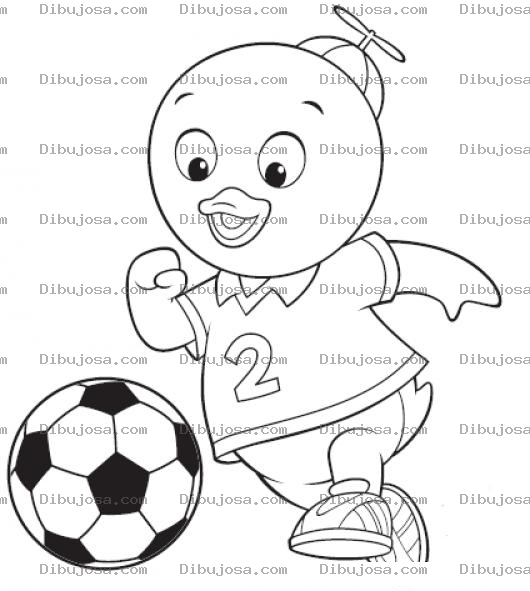 Dibujo para colorear Pablo De Los Backyardigans Jugando Pelota Dibujo Para Pintar Y Colorear