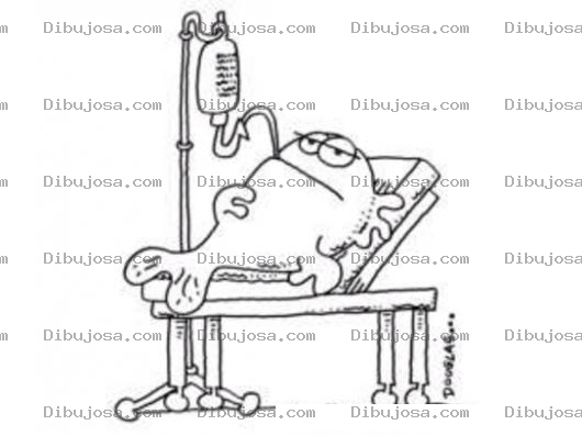 Dibujo para colorear Dibujo De Pescado Enfermo Y Desidratado Con Transfusion De Suero Intravenoso Para Pintar Y Colorea Pez Deshidratador