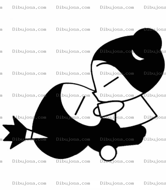 Dibujo para colorear Puca besando a Garu