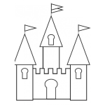 Dibujo para colorear Castillo Facil de Pintar