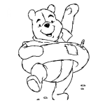 Dibujo para colorear Winnie Pooh Con Flotador Para Pintar Y Colorear A Winni De Pu Con Un Salvavidas De Tubo De Llanta De Neumatico