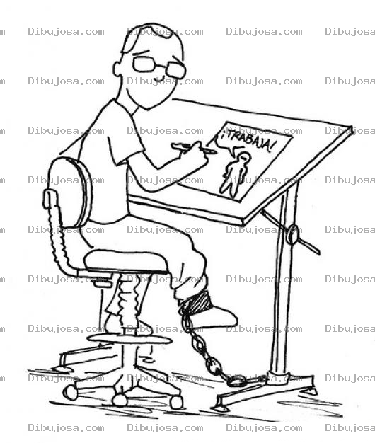 Dibujo para colorear Dibujo De Arquitecto Dibujante Atado Y Esclavizado Al Trabajo Para Pintar Y Colorear Workholic Coloring Page