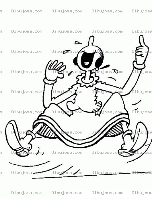 Dibujo para colorear Dibujo De Olivia Riendo Para Pintar Y Colorear A La Novia De Popeye Carcajeandose Bien Duro