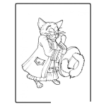 Dibujo para colorear colorear gata con sombrero