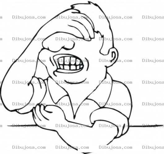 Dibujo para colorear Dibujo De Hombre Desepcionado Para Pintar Y Colorear Hombre Lamentandose Y Llorando