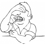 Dibujo para colorear Dibujo De Hombre Desepcionado Para Pintar Y Colorear Hombre Lamentandose Y Llorando