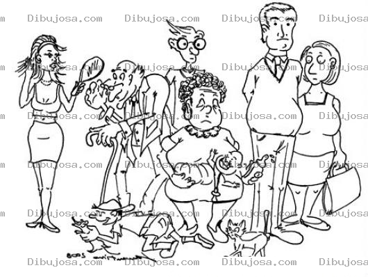 Dibujo para colorear Dibujo De Familia Con Hijos Y Abuelitos Para Pintar Y Colorear