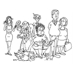 Dibujo para colorear Dibujo De Familia Con Hijos Y Abuelitos Para Pintar Y Colorear