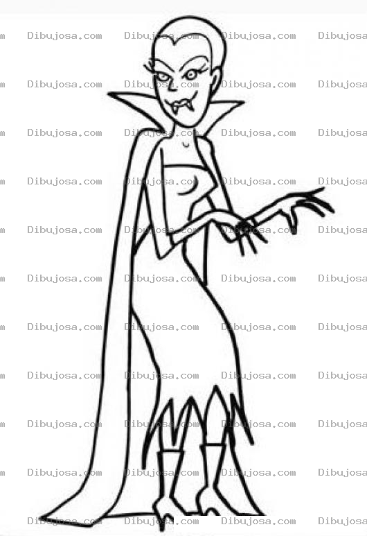 Dibujo para colorear Dibujo De La Esposa De Dracula Para Pintar Y Colorear Vampiresa Mujer Vampiro