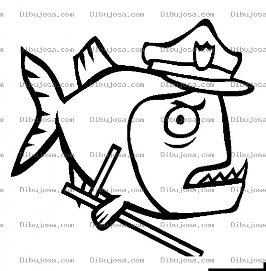 Dibujo para colorear Dibujo De Pescado Policia Para Pintar Y Colorear Pez Policia