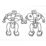 Dibujo para colorear Robots Gemelos Para Pintar Y Colorear