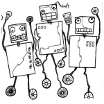 Dibujo para colorear Dibujo De 3 Robots Para Pintar Y Colorear
