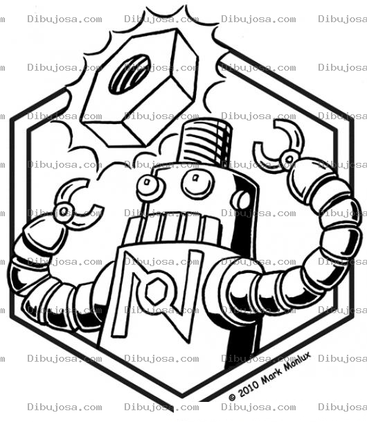 Dibujo para colorear Colorear La Idea De Un Roboto Para Pintar Y Colorear