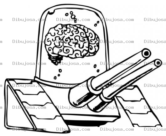 Dibujo para colorear Tanque Con Cerebro Para Pintar Y Colorear