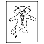 Dibujo para colorear colorear gato con saco y corbata