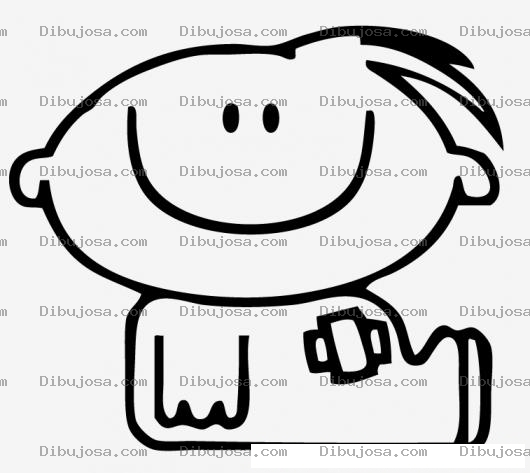 Dibujo para colorear Dibujo De Bebe Con Curita Para Colorear
