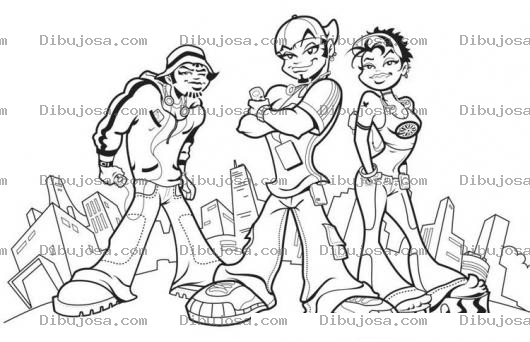 Dibujo para colorear Dibujo De Jovenes Pandilleros Para Pintar Y Colorear