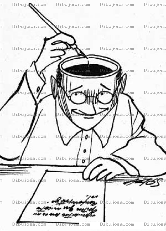 Dibujo para colorear Carta Escrita Con Tinta Del Cerebro Para Pintar Y Colorear